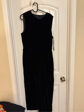 J. Crew Black Velvet Sleeveless Maxi Dress